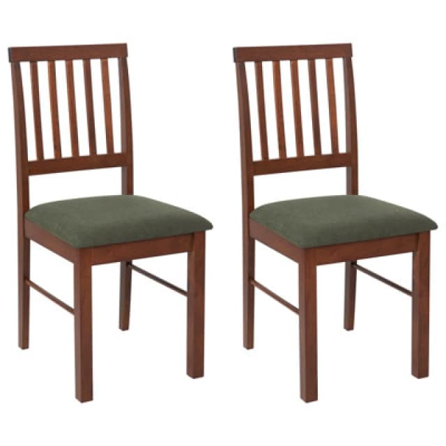 Beliani Set Of 2 Dining Chairs Orono Wood Dark Brown