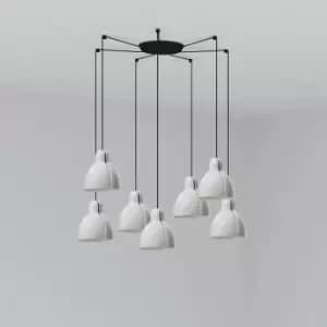 Faro Barcelona - Faro Venice 7 Light White Cluster Drop Pendant Lamp