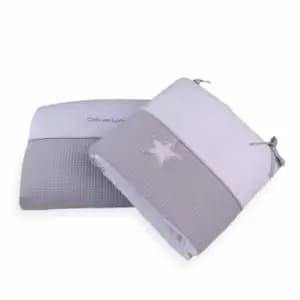 Clair de Lune Silver Lining Cot/Cot Bed Quilt & Bumper Bedding Set - Grey