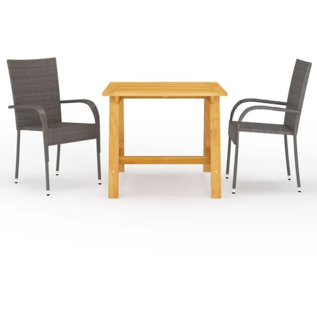 VIDAXL 3 Piece Garden Dining Set Brown Vidaxl 8720286335680