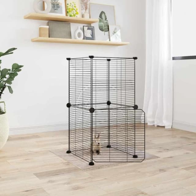 VIDAXL Vidaxl - 8-Panel Pet Cage with Door Black 35x35cm Steel 8720287190684