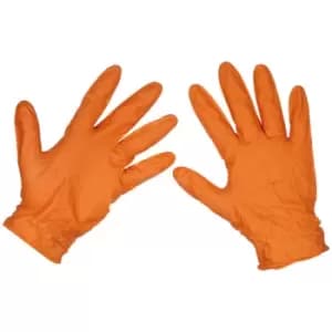 Sealey SSP56XL Orange Diamond Grip Thick Nitrile Powder-Free Glove...
