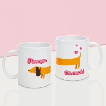 For Your Eyes Only Pair Of Mugs - Sausage Dog