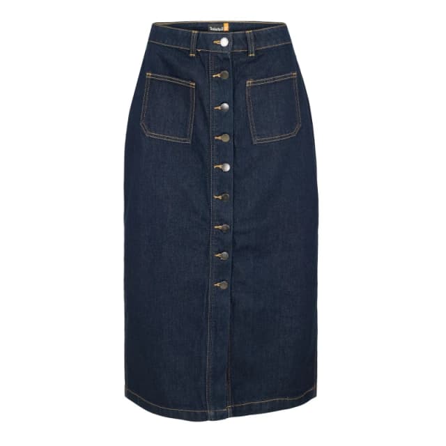 Timberland Womens Refibra Long Denim Skirt Auth Indigo female 25