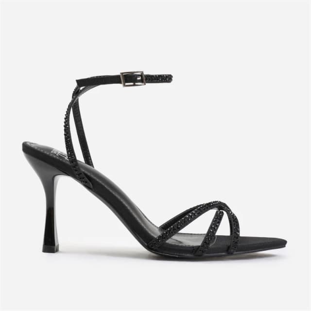 Where's That From 'Audra' Wide Fit Cross Over Strap With Gem Detailing Heels Black