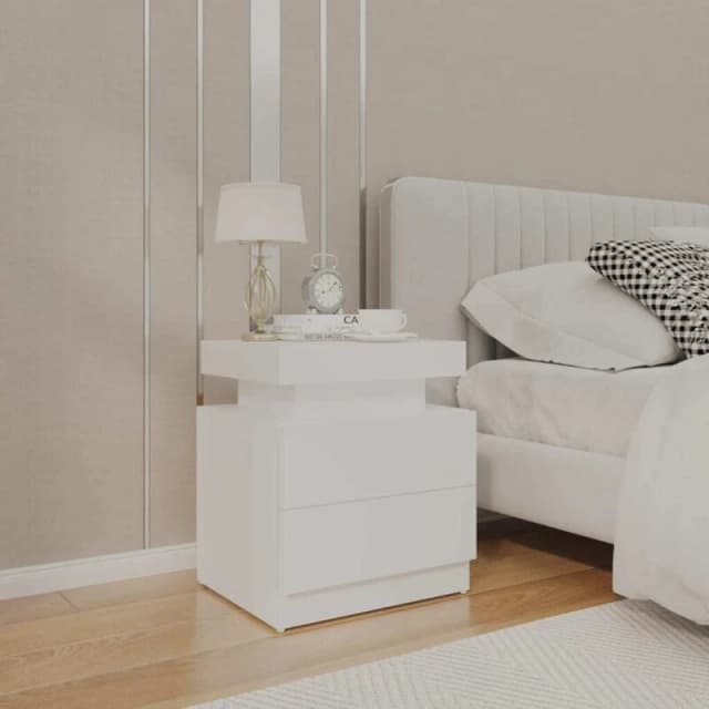 VIDAXL Bedside Cabinet White 45x35x52cm Engineered Wood Vidaxl 8720286344477