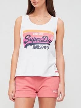 Superdry Vintage Label Cali Vest - Grey, Size 10, Women