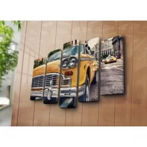 5PAT-45 Multicolor Decorative Canvas Painting (5 Pieces)