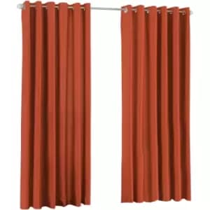 Riva Home Fiji Faux Silk Ringtop Curtains (46x72 (117x183cm)) (Burnt Orange) - Burnt Orange