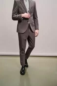 Mens Slim Fit Taupe Suit Trousers