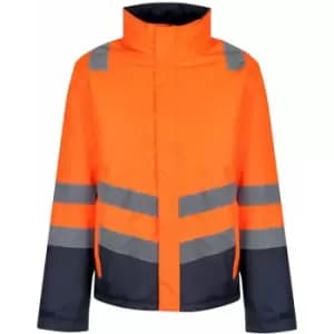 Regatta Mens Hi-Vis Waterproof Jacket (3XL) (Orange/Navy) - Orange/Navy