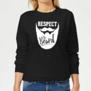 Respect the Beard Womens Sweatshirt - Black - 3XL - Black