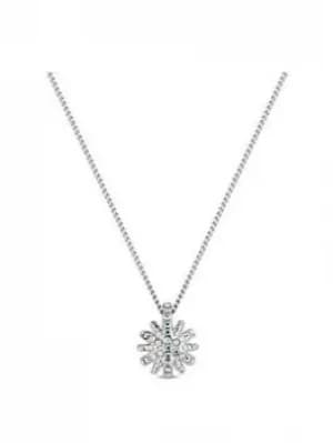 Simply Silver Sterling Silver 925 Made with Swarovski Aurora Borealis Starburst Necklace
