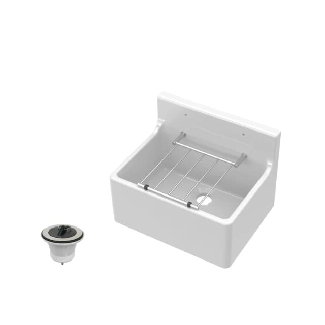 Balterley Traditional Fireclay Cleaner Kitchen Sink with Waste - 515mm in White White Unisex