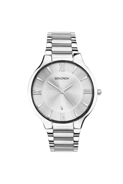 Sekonda Wilson 39mm Silver Watch Round Case Silver Dial Silver