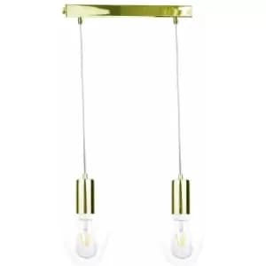Keter Verre Bar Pendant Ceiling Light Gold, 50cm, 2x E27