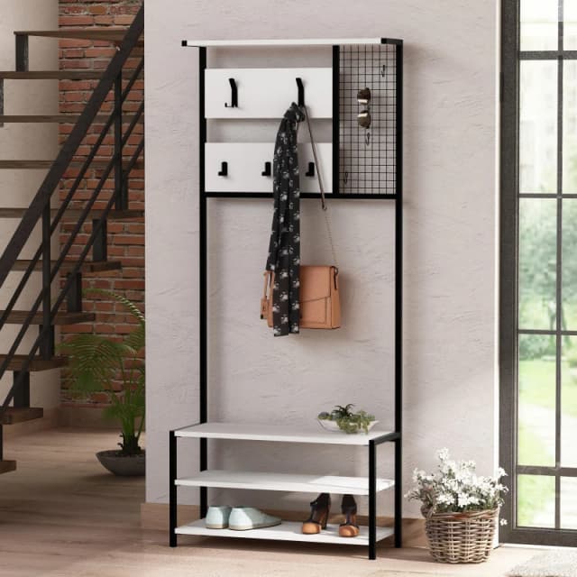 GFW Shifnal Hallway Storage Unit in White White Unisex
