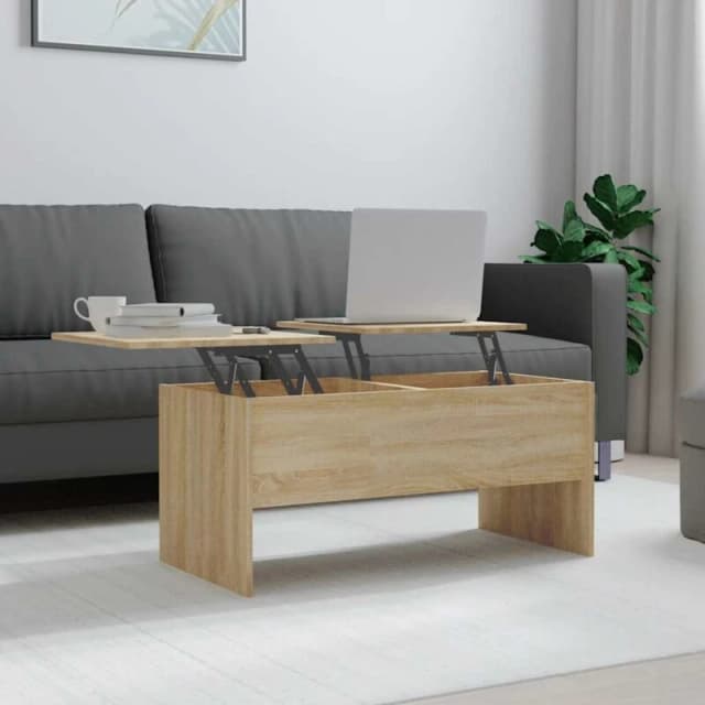 VIDAXL Coffee Table Sonoma Oak 102x50.5x46.5cm Engineered Wood vidaXL 8720286971376