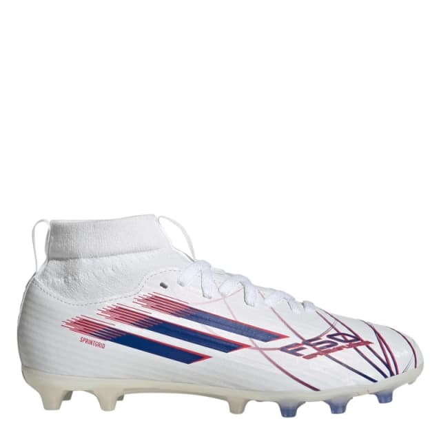 adidas F50 League Juniors Firm Ground Football Boots White/Blue/Red male 4 (36.5)