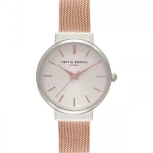 The Hackney Silver Rose Gold Mesh Watch