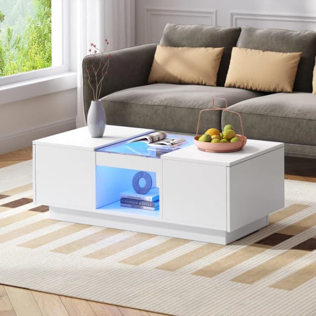 Urban Meuble Modern LED Coffee Table Center Table White unisex One Size