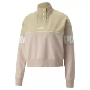 Puma Power Half Placket Sweatshirt Womens - Beige