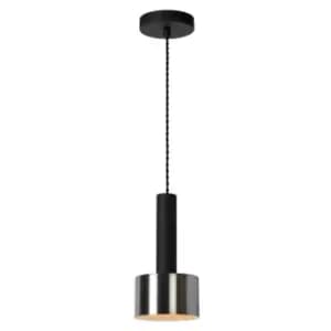 Lucide Teun Retro Pendant Light 13cm 1xE27 Black