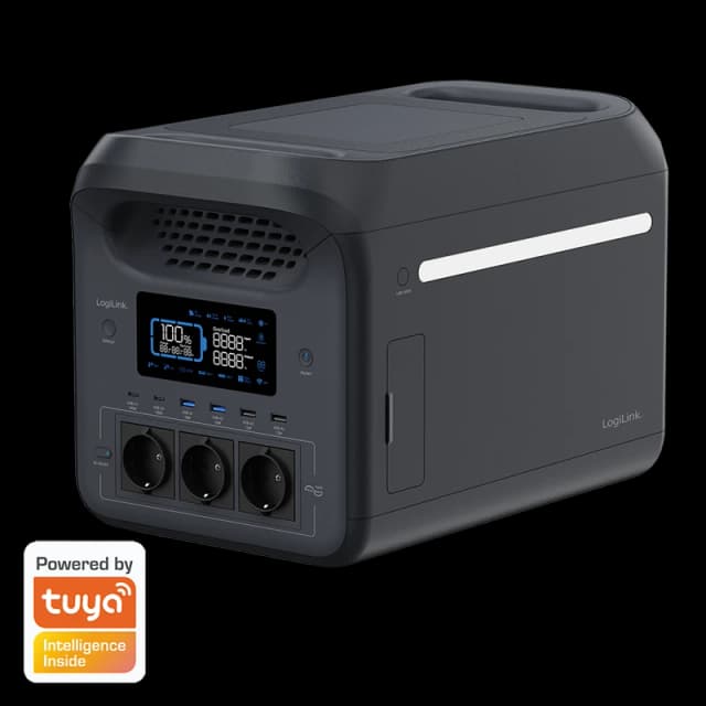 LogiLink Portable power station. 1800W. LiFePO4 battery. Tuya compatib