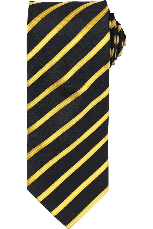 Premier Premier Men Sports Stripe Pattern Formal Work Tie in True Black True Black One Size Male 5057080770762