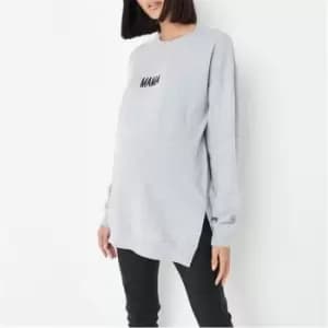 Missguided Mama Embroidered Maternity Sweatshirt - Grey