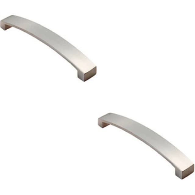Loops 2x Flat Curved Bow Pull Handle 238 x 25mm 224mm Fixing Centres Satin Nickel Metallics unisex