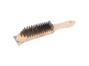 Silverline PB16 Wooden Wire Brush & Scraper 6 Row