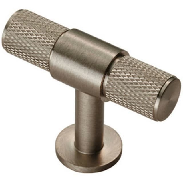Loops Knurled Cupboard T Shape Pull Handle 50 x 13mm Satin Nickel Cabinet Handle Metallics unisex
