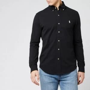 Polo Ralph Lauren Mens Featherweight Mesh Shirt - Polo Black - L