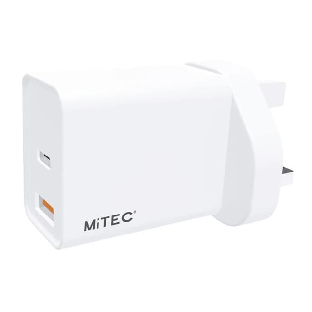 MiTEC MITEC 18W USB-C & USB-A PD MAINS CHARGER White White unisex One Size