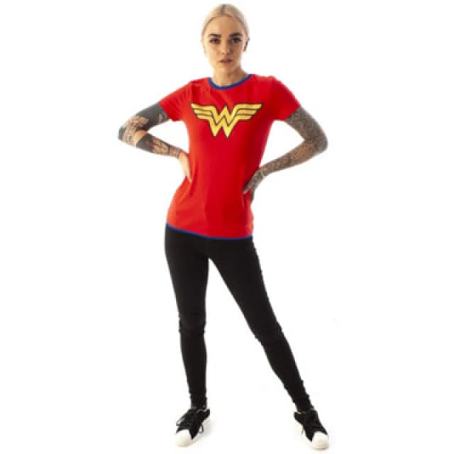 (XX-Large) DC Comics Short Sleeved T-Shirt (Womens Red)