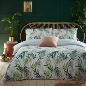 Furn Bali Palm Duvet Cover Set (Double) (Green/White) - Green/White