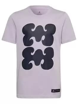 adidas Kids Girls Marimekko T-Shirt Ss, Light Purple, Size 14-15 Years, Women