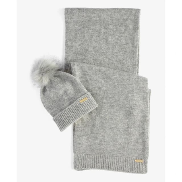 Barbour International Sparkle Beanie & Scarf Gift Set Grey AW25 female One Size