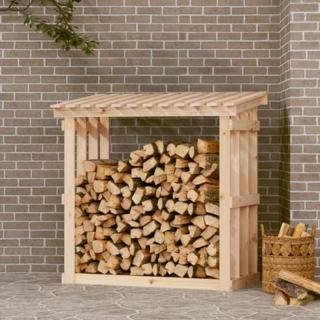 vidaXL Firewood Rack 108x64.5x109cm Solid Wood Pine, Brown 822427