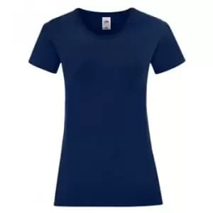 Fruit Of The Loom Womens/Ladies Iconic T-Shirt (M) (Navy)