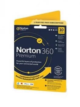 Norton Norton 360 Premium 75GB In 1 User 10 Device 12Mo Std Ret Enr Dvdslv