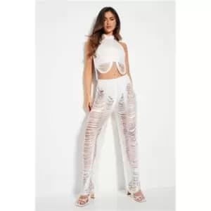 I Saw It First High Wasited Tassle Co-Ord Trousers - White