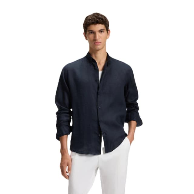 Boss Mens Liam Long Sleeve Oxford Shirt Dark Blue male S