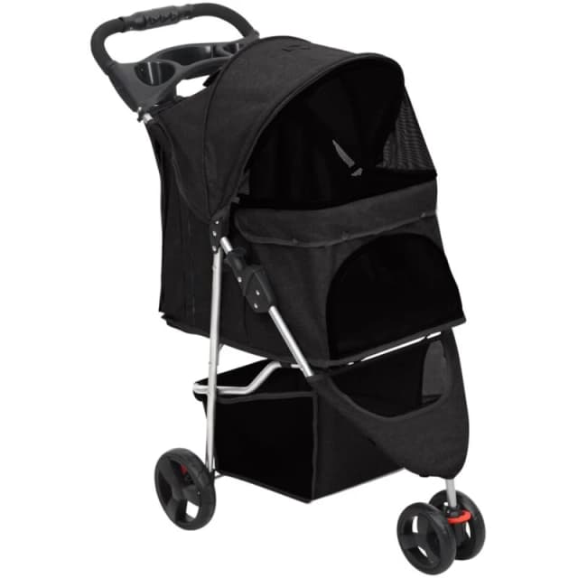 VIDAXL Vidaxl - Folding Dog Stroller Black 80x46x98cm Oxford Fabric 8720845735180