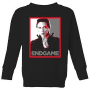 Avengers Endgame Black Widow Poster Kids Sweatshirt - Black - 11-12 Years