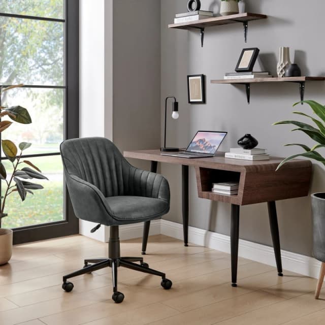 FurnitureboxUK FurnitureboxUK Booker Faux Leather Office Chair in Black One Size Unisex 5056657198718