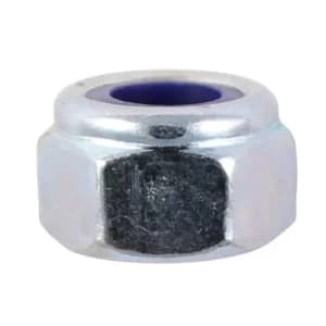 Nylon Lock Nuts Bright Zinc Plated M10 Pack of 100