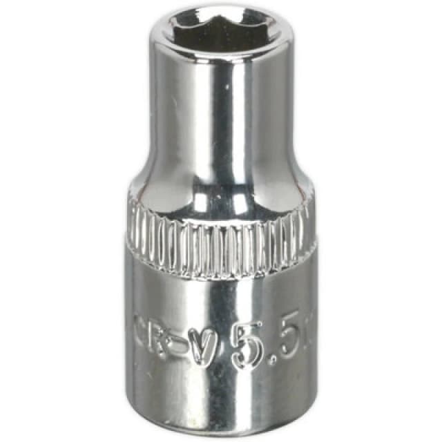 Loops 5.5mm Forged Steel Drive Socket - 1/4" Square Drive - Polished Chrome Vanadium Metallics