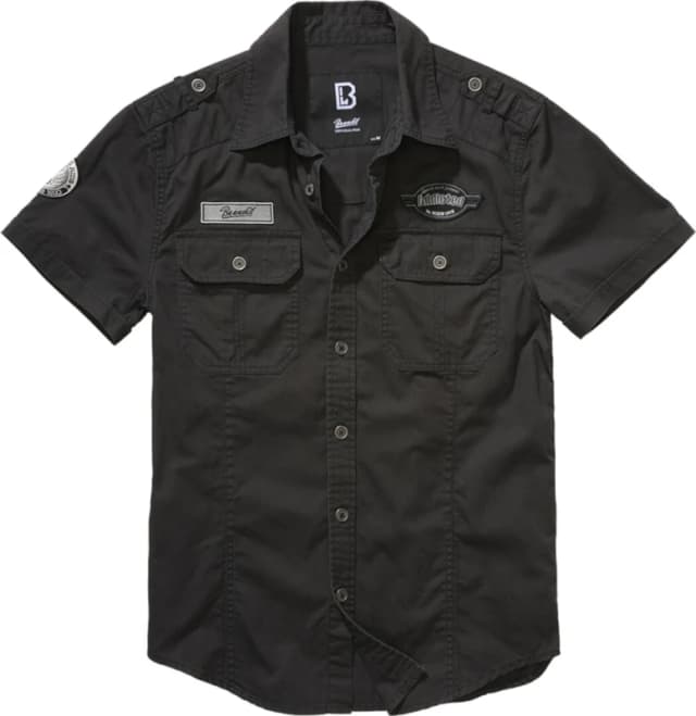 Brandit Luis Vintage Short Sleeve Shirt, black, Size 6XL for Men